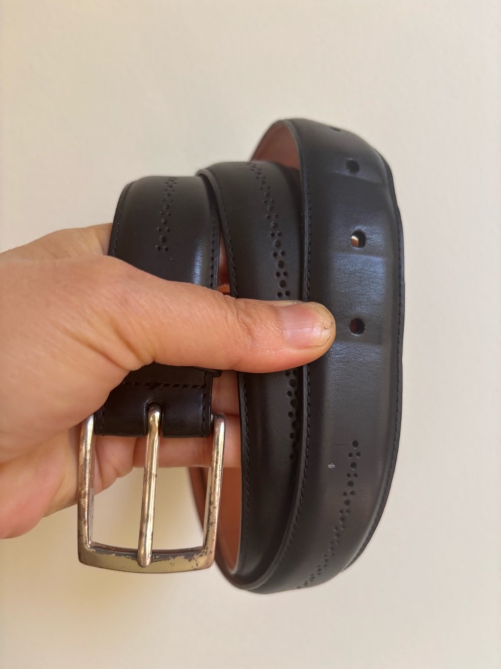 Allen Edmonds Classic Black Leather Men's Belt size 38